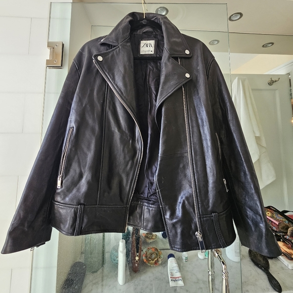 Zara Genuine Sheep Leather Jacket - size extra small - Picture 9 of 12